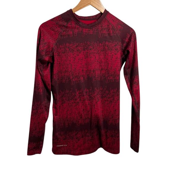 NIKE Thermafit Tech Thermal Top Red "Just Do It" Top  Women's Small - Picture 1 of 11